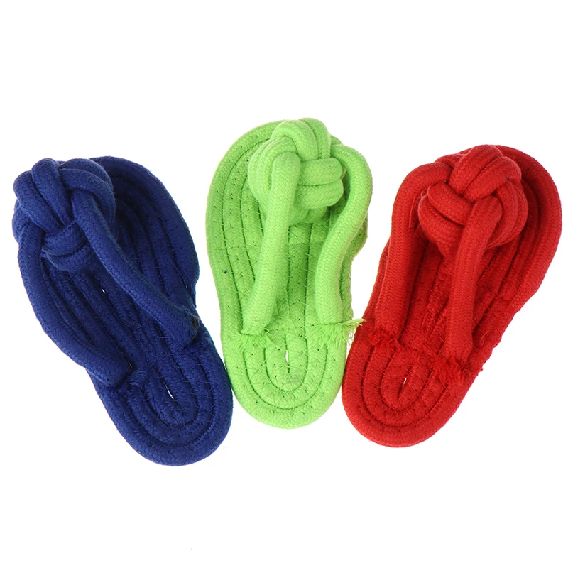 

Cute Flip Flop Pet Toy Cotton Rope Braided Slippers Puppies Cat Toys Chew Play Resistant To Biting FOR Small Dog