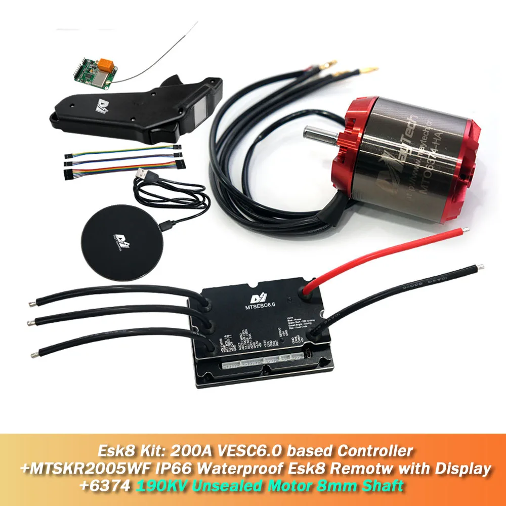Maytech 200A VESC дистанционный набор для электрического альпинизма 6374 170KV двигатель MTSKR2005WF IP66 водонепроницаемый пульт дистанционного управления