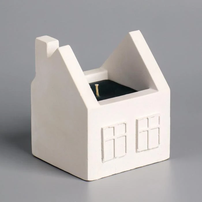 Ароматическая свеча в форме дома из бетона, черная 7055841, декоративная свеча для дома и сада, подсвечники и держатели свечей.