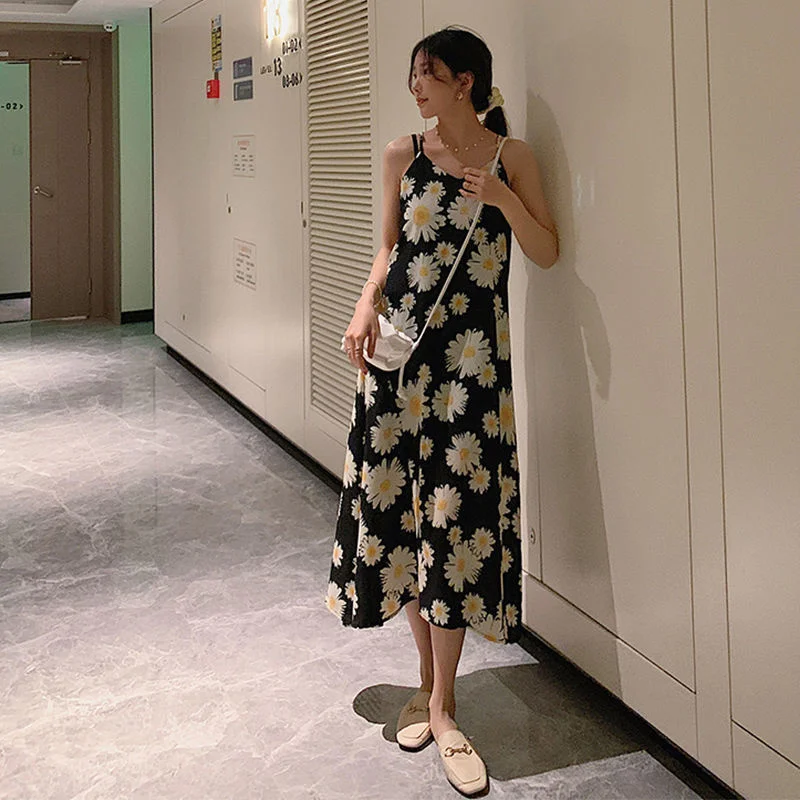 Платье Макси женское длинное пляжное в Корейском стиле пикантная элегантная