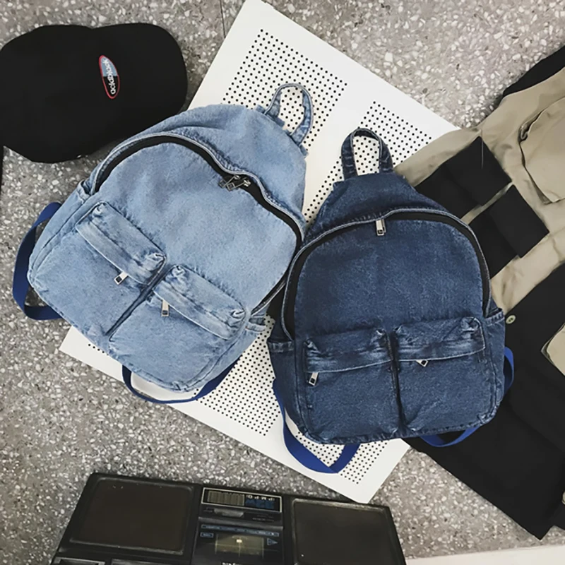 Джинсовый Рюкзак с несколькими карманами женский рюкзак новые сумки на плечо