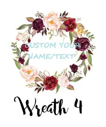 Wreath 4 Персонализировать название халаты для невесты и подружек подарки, изготовленный на заказ белый цветочный халат атласный, пижамы для невест, кимоно - Цвет: Wreath 4