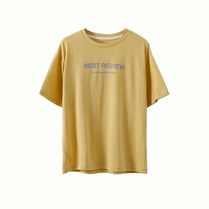 

Simple Casual Letter Printed Short Sleeve T-shirt Women's 2021 Summer New Loose Tee Tops Female