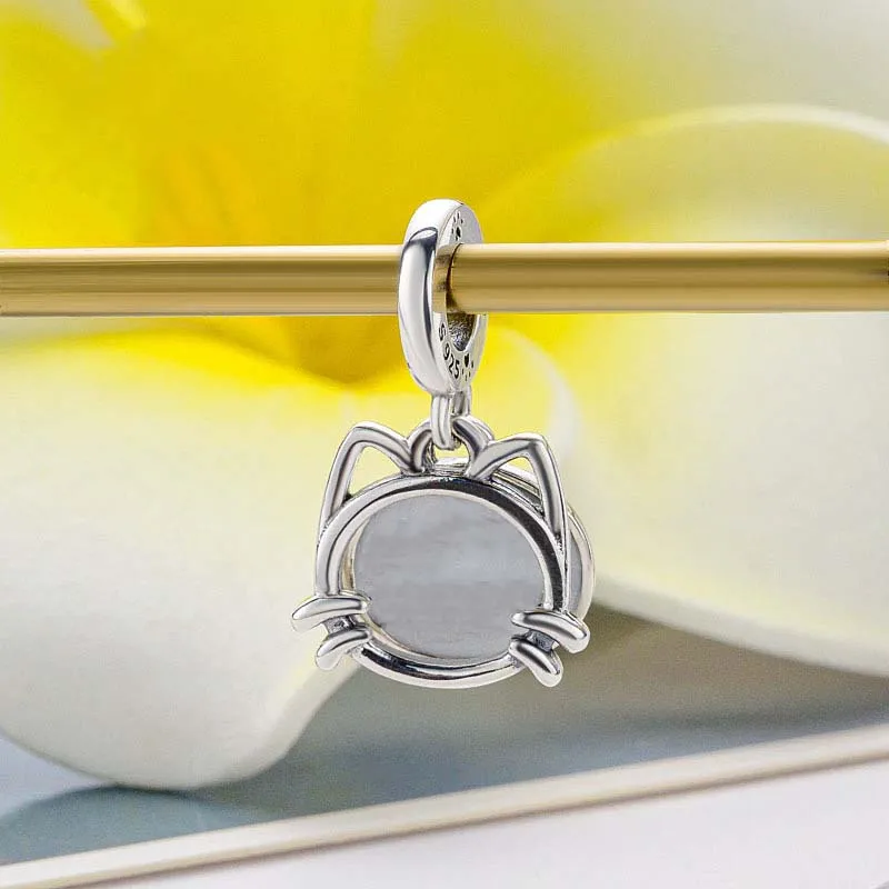 

100% S925 Silver Pendant Classic Fashion Bracelet Charm Necklace Pendant Pet Cat Charm