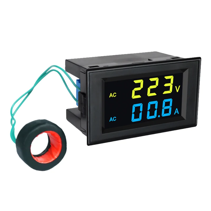 

Digital Dual Diplay AC Voltmeter Ammeter AC 80-300V 0-100A LCD Display 2 in 1 Meter Tester With Current Transformer