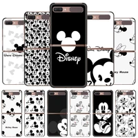 mickey black and white shockproof cover for samsung galaxy z flip flip3 5g black phone case shell hard fundas coque capa