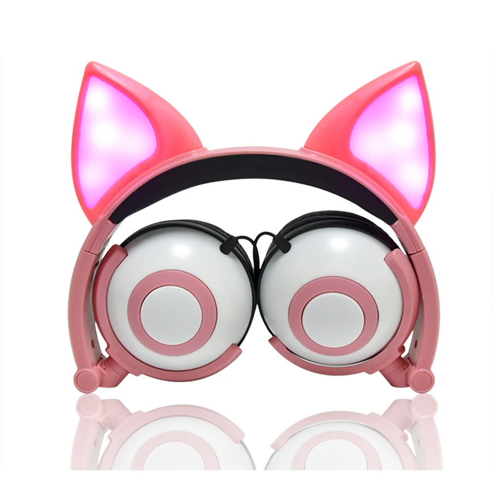 Проводные наушники LIMSON с милым животным лисой кошачьими ушками складные детские
