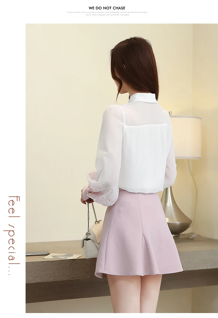 Корейская мода шифоновые женские рубашки офисные розовые блузки размера плюс XXL