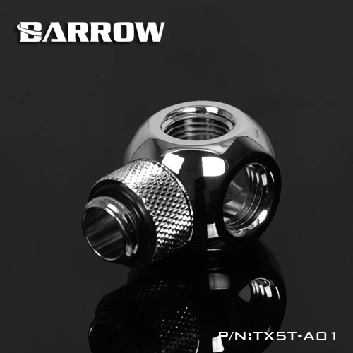 

Barrow G1/4" Black Silver White, 5 Way tube spliter, water cooling building fittings,5 ways cubic with 360 rotary,TX5T-A01