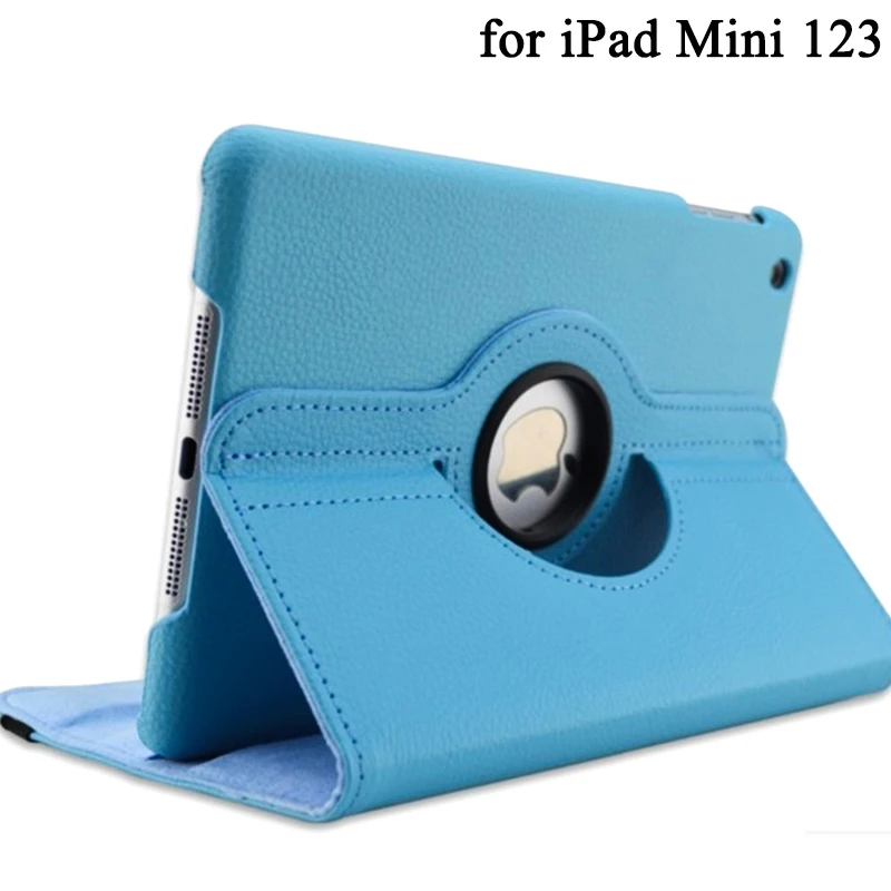 Вращающийся на 360 градусов чехол-подставка для iPad Mini 1 2 3 чехол из искусственной кожи умный флип-чехол для Funda iPad Mini чехол для сна/пробуждения - Цвет: blue mini 1 2 3