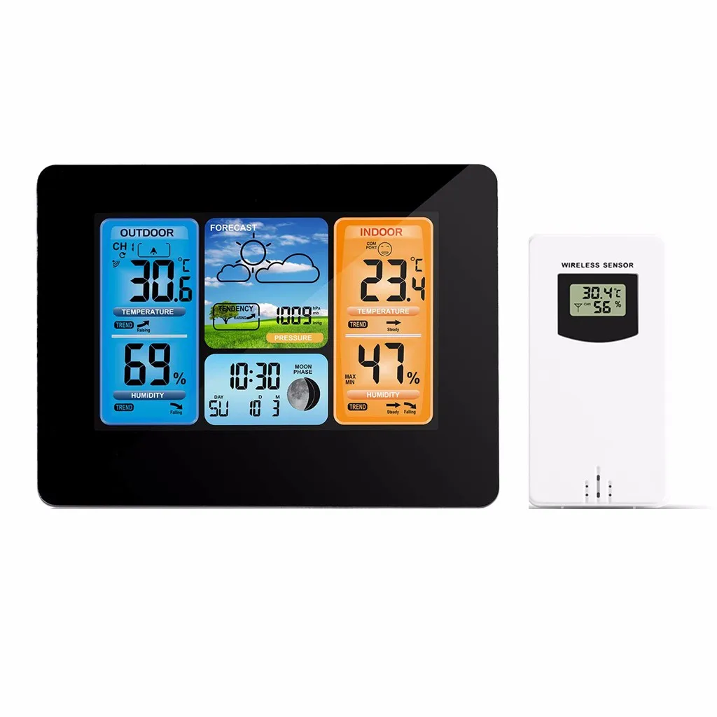 Метеостанция с часами цифровой измеритель температуры и влажности ЖК дисплеем