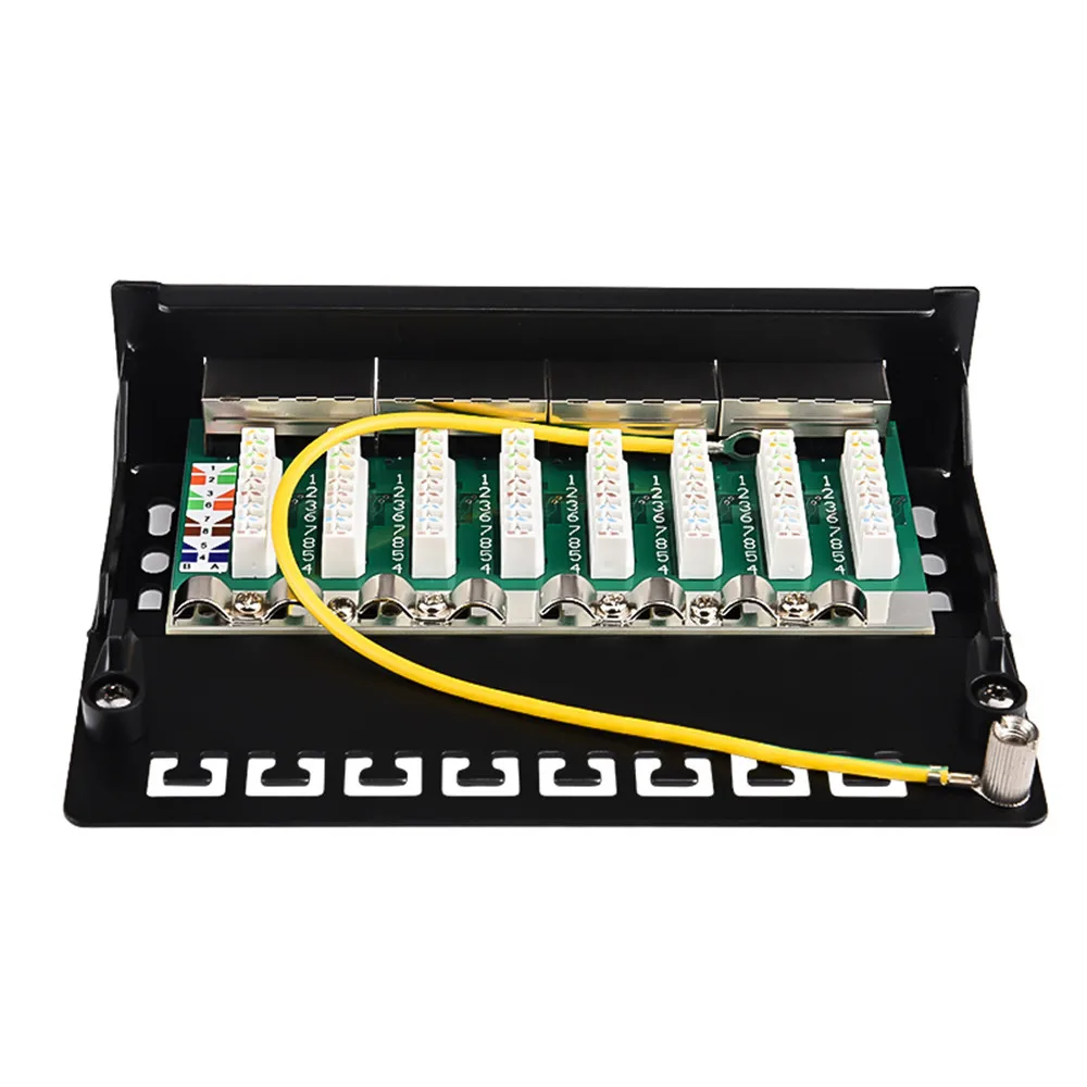 Мини настольный Cat6A 8 портовая коммутационная Панель полный экранированный RJ45