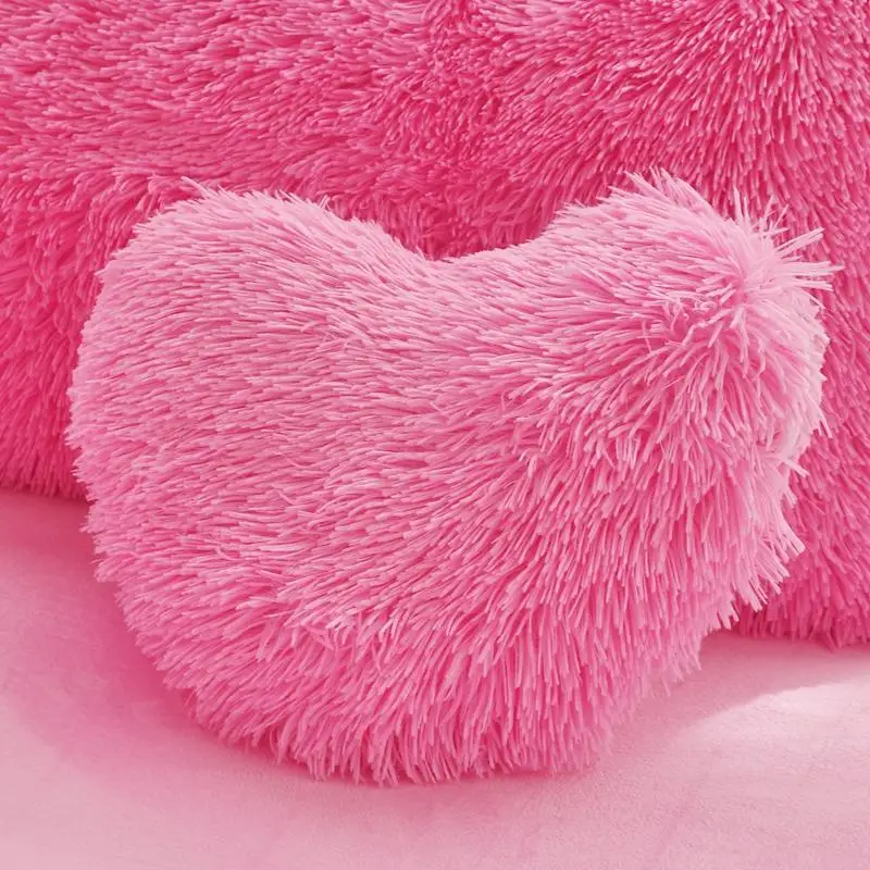 Комплект постельного белья из искусственного меха 43 плюша пушистый пододеяльник