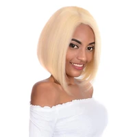 light blonde bob wig human hair short straight bo wig virgin european remy human hair wig with baby hair free part color 613