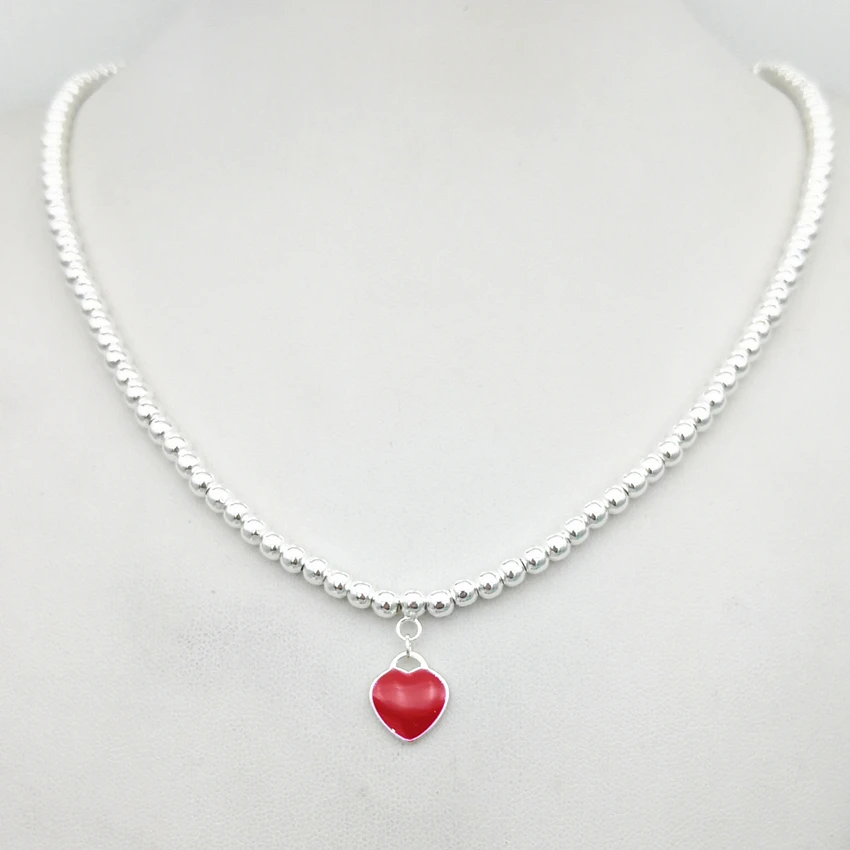 

Classic hot style hanging heart beads necklace 8 mm