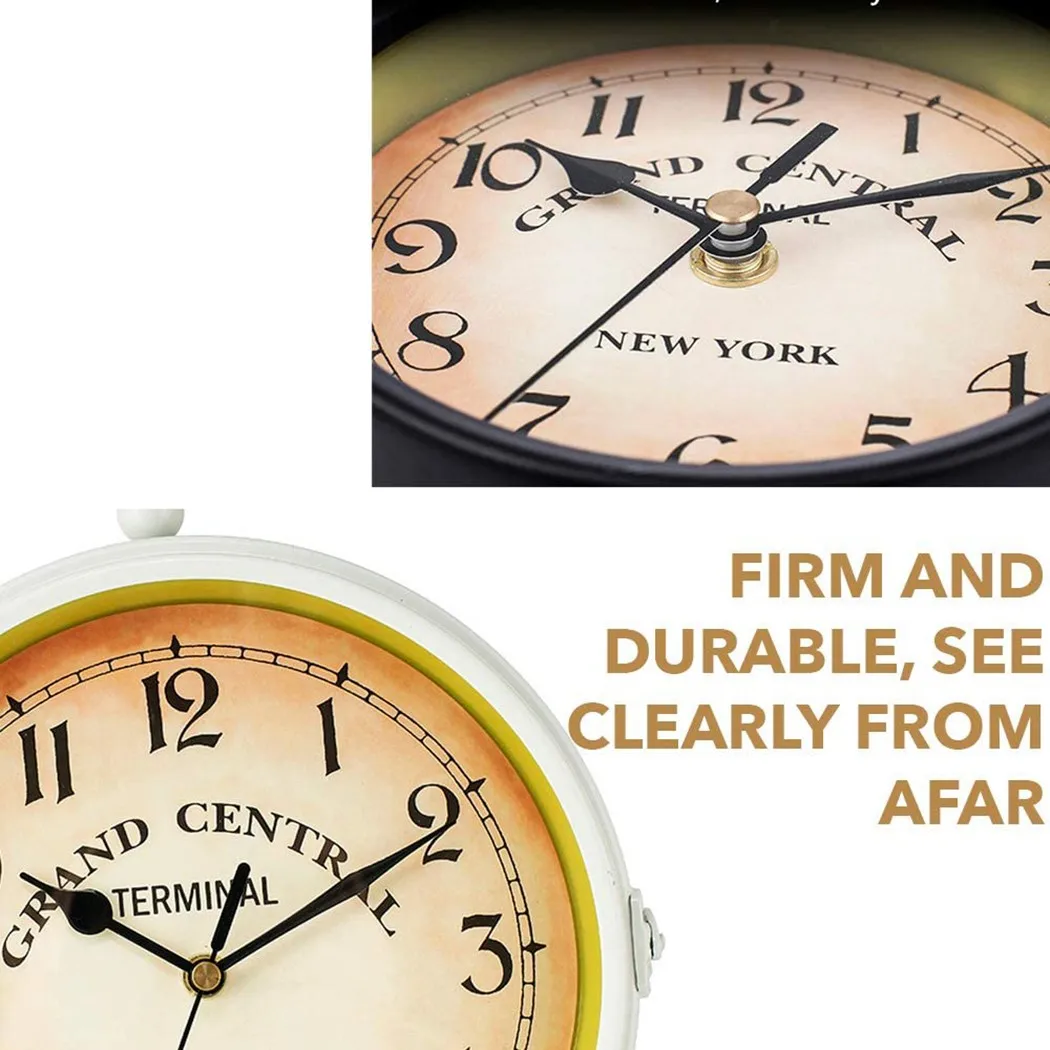

Double-sided Wall Mount Clock Durable Easy To Hang European Style Fashionable