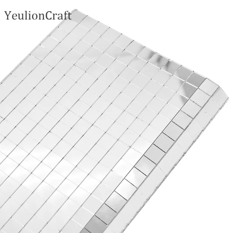 YeulionCraft 30x30 см мини самоклеящаяся квадратная стеклянная зеркальная мозаичная
