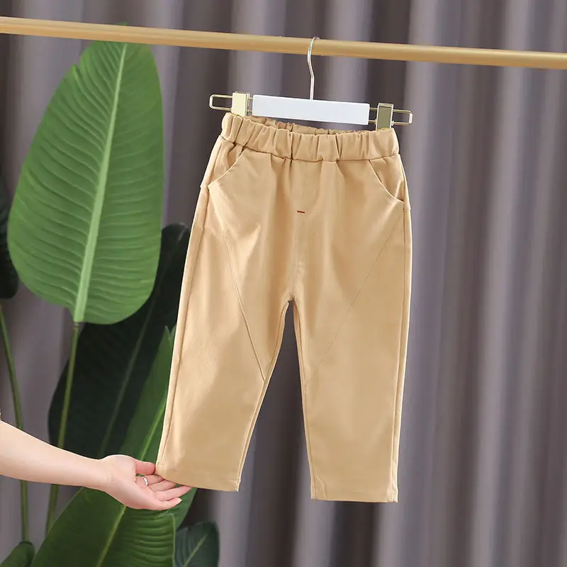 Брендовые Детские однотонные брюки модные джинсы для девочек детские длинные с