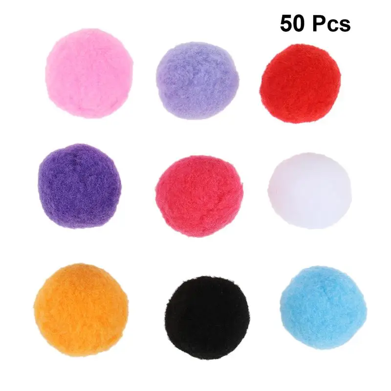 50pcs 100 шт 4 см Ассорти Pom Poms котенок игрушки пушистые шарики для DIY креативные ремесла украшения(смешанные цвета - Цвет: 50pcs
