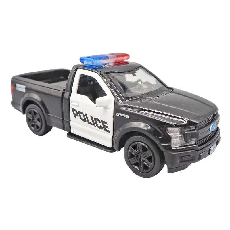 

Metal New Alloy Car Model Police Car Series Ford F-150 Pickup Toy with Pull Back Door Openable Box Collect Toy Figures