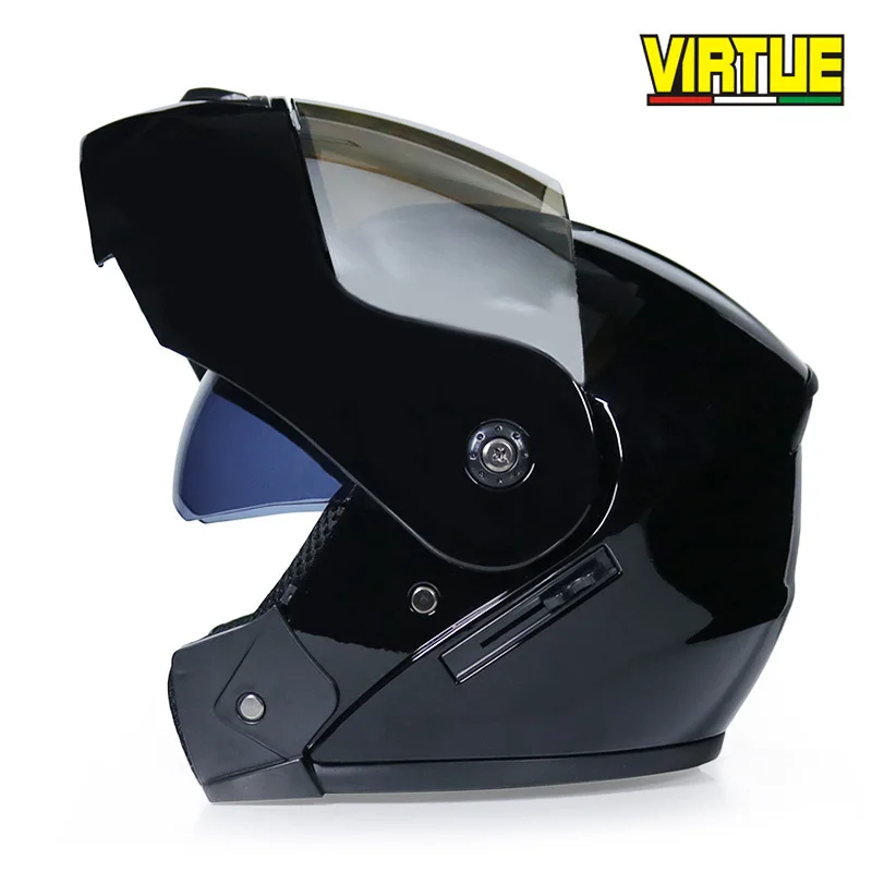 Motorcycle Helmet Double Lens Open Face Helmet Full Face Helmet Racing Helmet Running Helmet Unisex Dual-Use Helmet - Color: 4