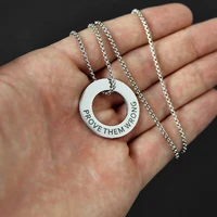 sherman personality name necklace circle branch word necklace fashion stainless steel circle pendant mens jewelry gift