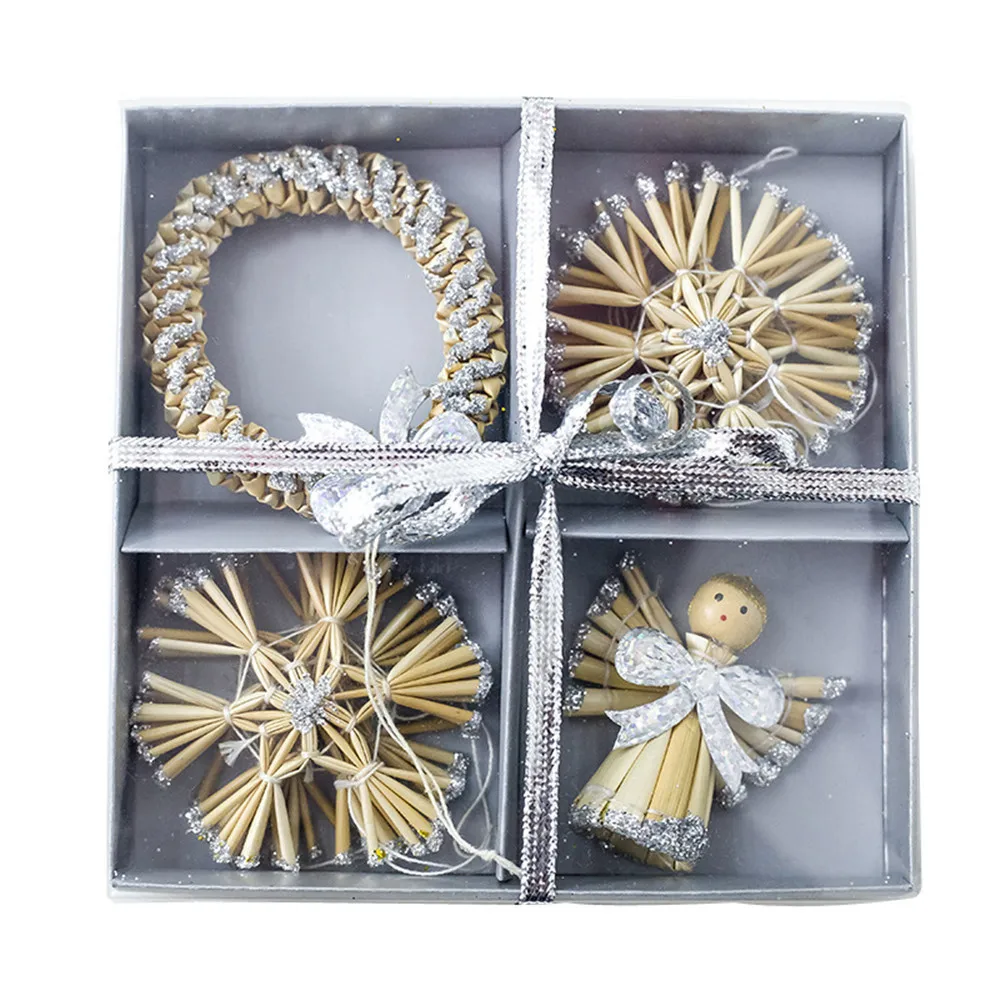 Стильное и креативное украшение из соломы в виде ангела Рождественский венок