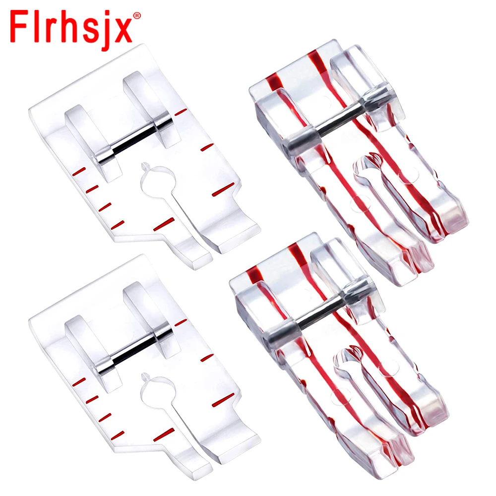 

2pcs/set Quilting Presser Foot Sewing Machine Presser Foot Plastic Border Guide Presser Foot for Home Low Shank Sewing Machines