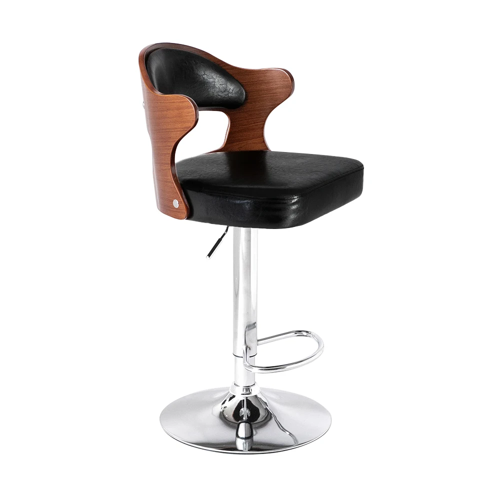 

2Pcs Bar Stool Computer Chairs PU Leather Surface 360 Rotation Height Adjustable with Armrests Teak Color[US-Stock]