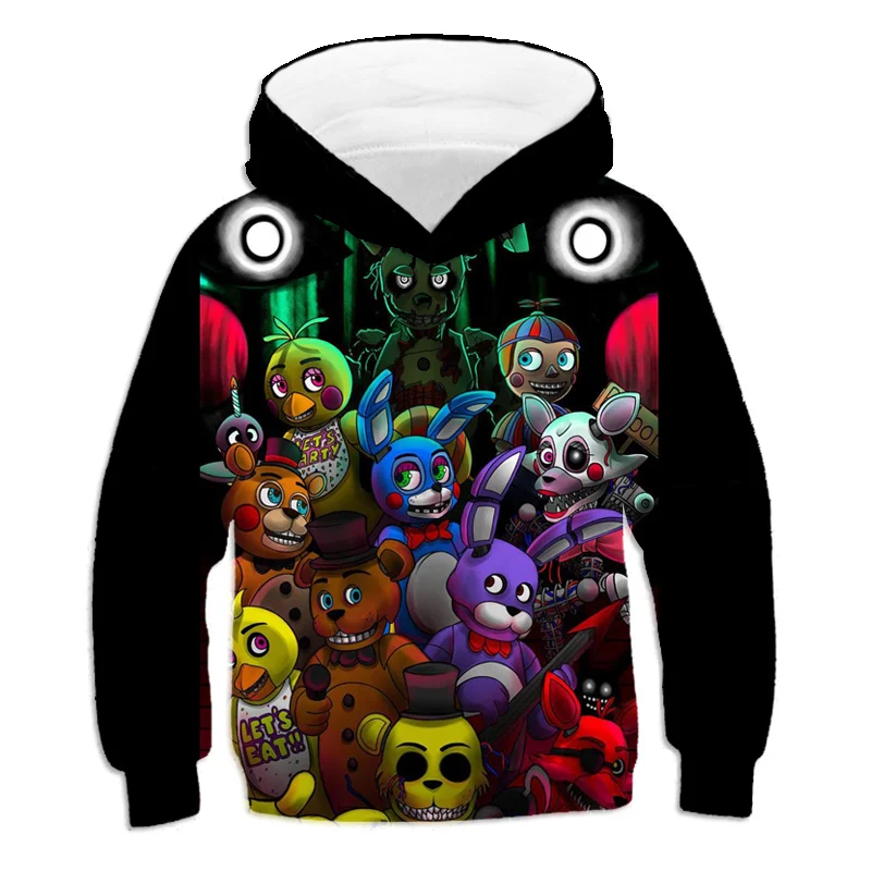 Пугающая одежда на Хэллоуин толстовка Fnaf для мальчиков и девочек школьная милые