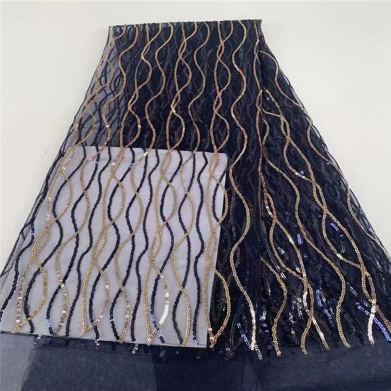 Новинка французское нигерийское Сетчатое кружево с блестками Африканское