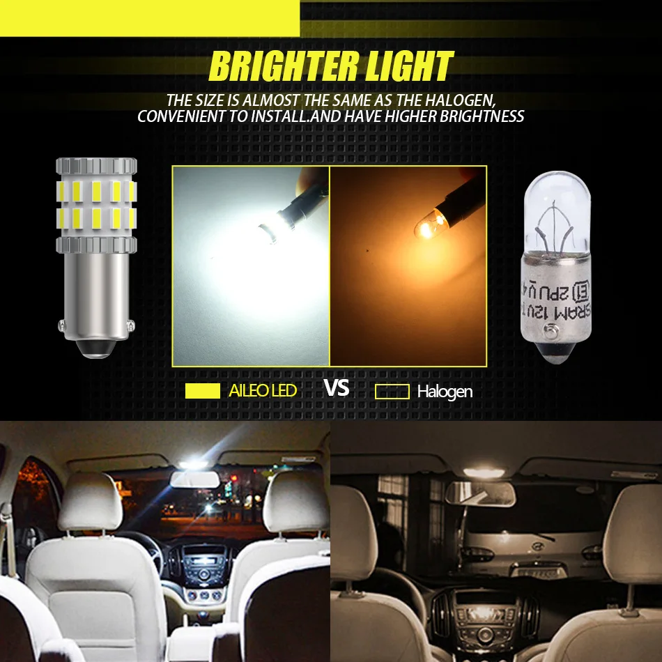 Сверхъяркая светодиодсветодиодный лампа BA9S BAX9S H6W T4W BAY9S H21W 30-SMD автомобильные