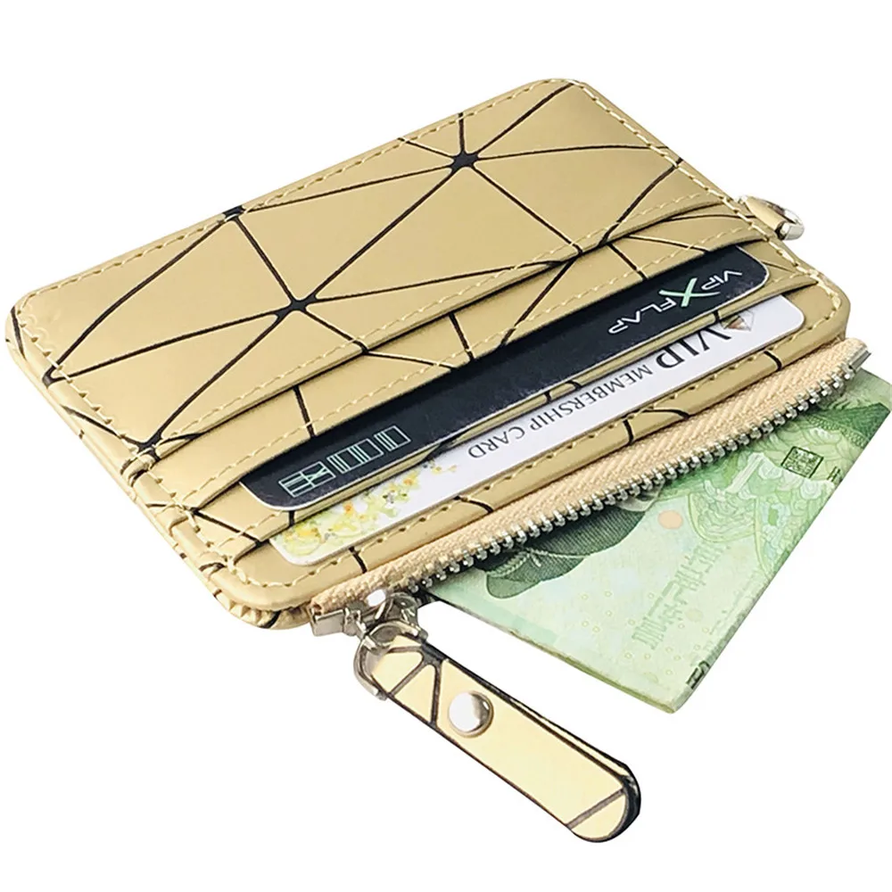 

10*7.5cm Travel Pu Leather Bank Business Id Card Holder Zipper Wallet Case Coin Purse Earphone Holder Pouch For Women Men