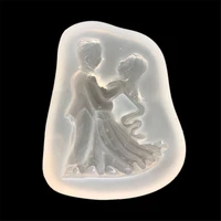 bride groom boy girl dance silicone mold for fondant cake decor tool chocolate pastry mould wedding form baking man and woman