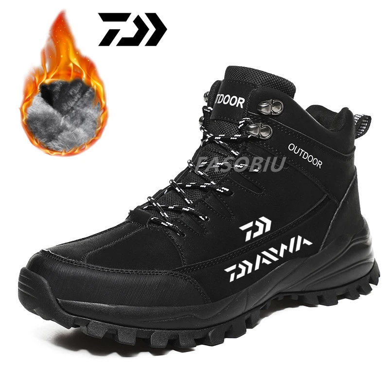 

2021 Daiwa мужские уличные спортивные рыболовные туфли Толстая теплая зимняя стандартная износостойкая нескользящая обувь для рыбалки