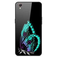 for oppo a37 phone case tempered glass case back cover with black silicone bumper series 3