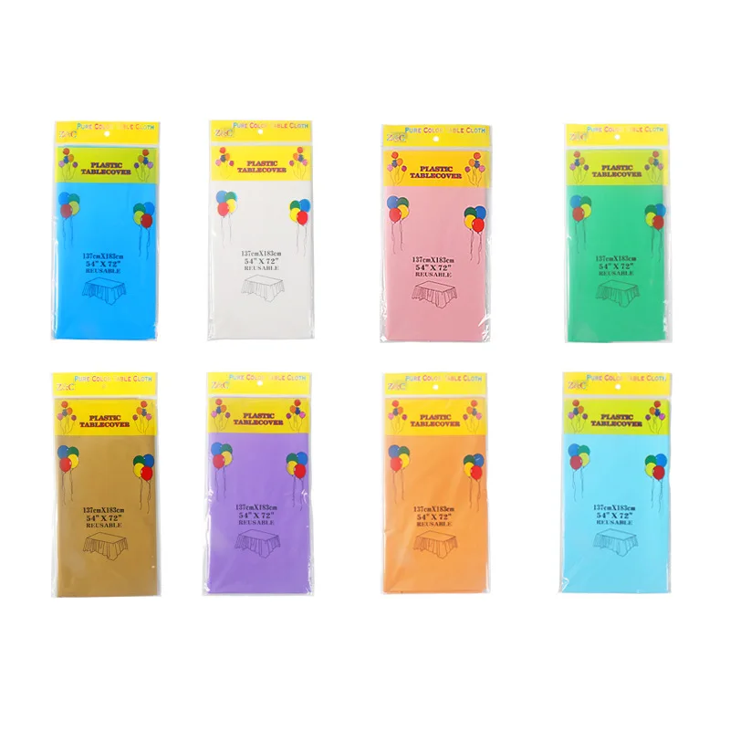 1 шт. утолщенная однотонная скатерть из ПЭ пластика 137*274 см украшение для дня