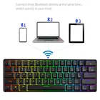 Беспроводная механическая клавиатура с RGB-подсветкой, Bluetooth, 61 клавиша Gateron