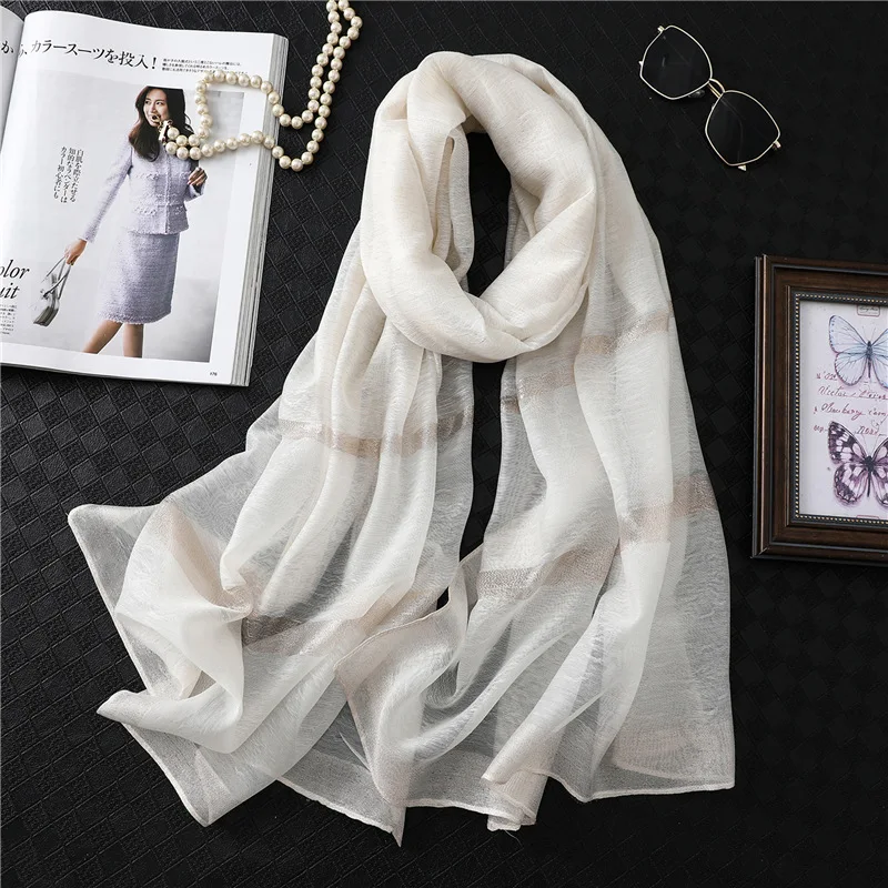 2021 новый женский шарф модные полосатые шелковые шарфы шали и обертывания из