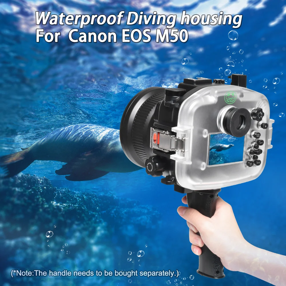 Водонепроницаемый корпус камеры Seafrogs для Canon EOS M50 18 55 мм/22 мм защитный чехол 40 м 130