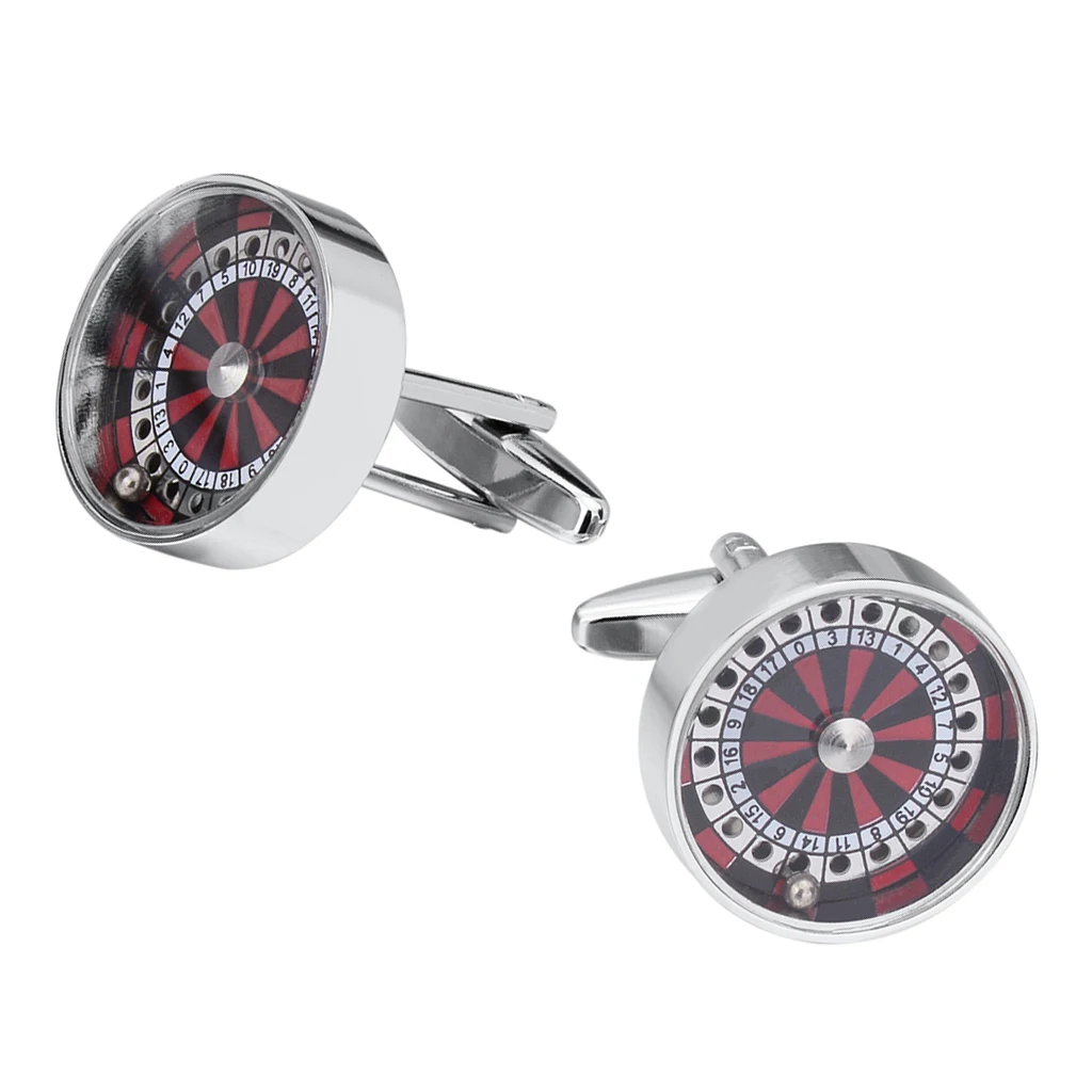 Миниатюрные круглые рулетки азартные запонки в виде шарика для азартных игр