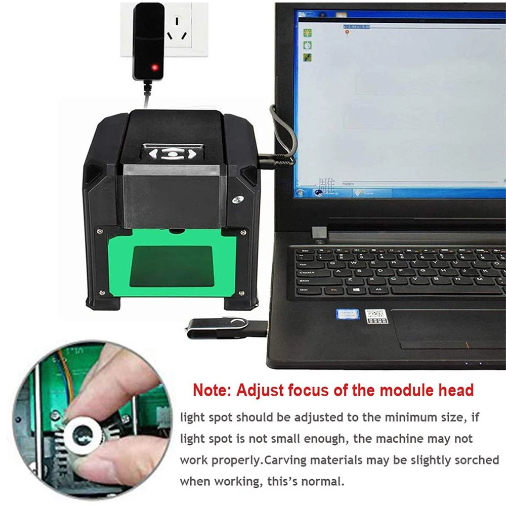 3000mw laser engraving machine mini desktop printer working area 80mmx80mm33 in for diy logo cnc engraver marking wood router free global shipping