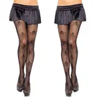 Женская обувь; Пикантная обувь с выемкой прозрачная в крупную сетку колготки Хеллоуин костюм скелета с черепами, Колготки в готическом стиле и стиле панк черные чулки