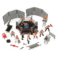 1 set wrestling playset realistic diy mini wrestling action figure play set for kids pretend play game props wrestlers model toy