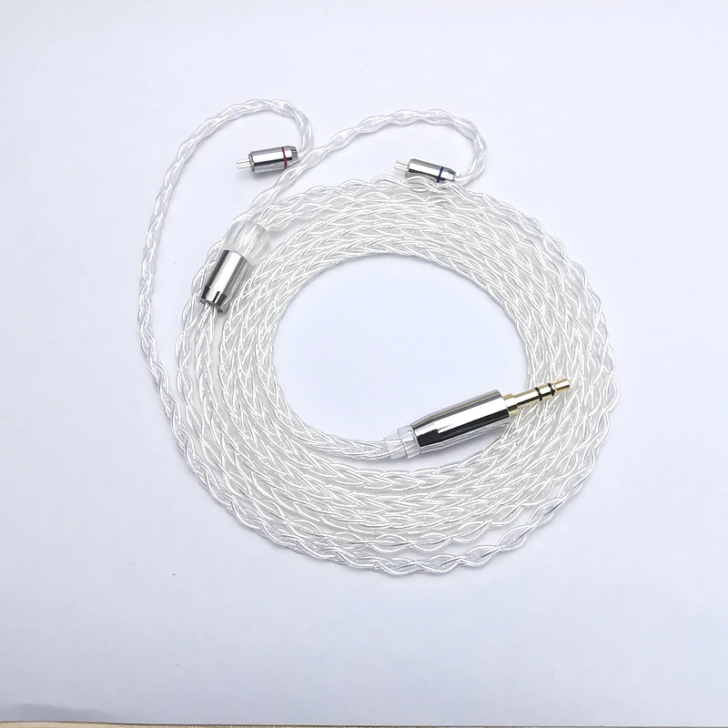 Cabo de Atualização de Fones de Ouvido Tomada com Mmcx Tfz para Fones de Ouvido de Estanho Prata Pura Core Equilibrado 2.5 – 3.5 4.4mm 2pin Qdc Tfz 8 Fio