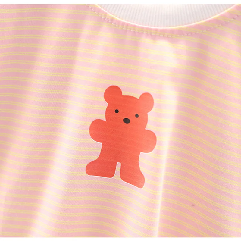 Baby Infant Clothing New Summer Kid Cartoon Clothes Children Boys Girls Stripe T Shirt Shorts 2Pcs/sets Toddler Sports Tracksuit
