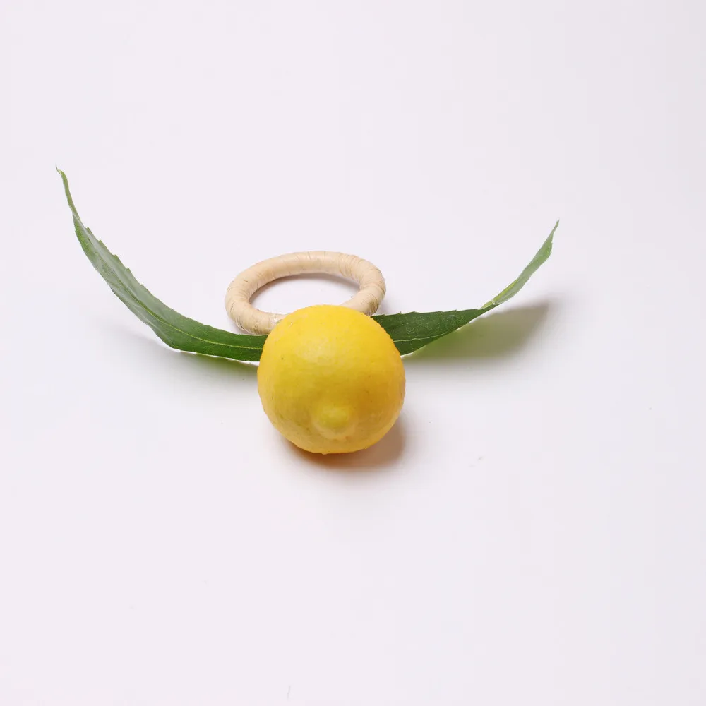 

12 / PCS new simulation lemon napkin ring fresh modern fashion plant Napkin Ring Hotel Restaurant accessories free shipping