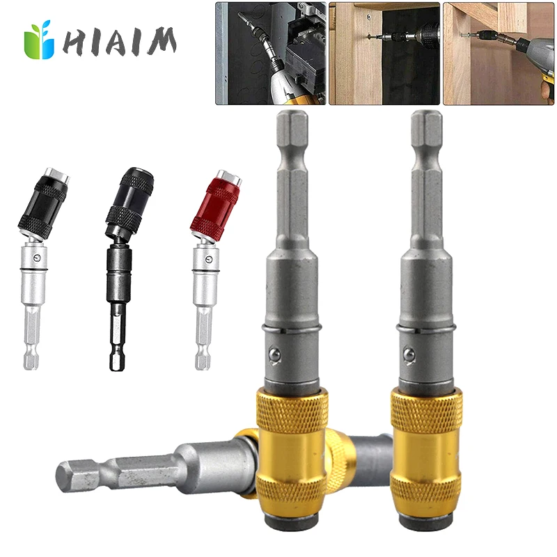 

HIAIM 1/4" Magnetic Screw Drill Tip Drill Screw Tool Quick Change Locking Bit Holder Drive Guide Drill Bit Extension Pivot Drill