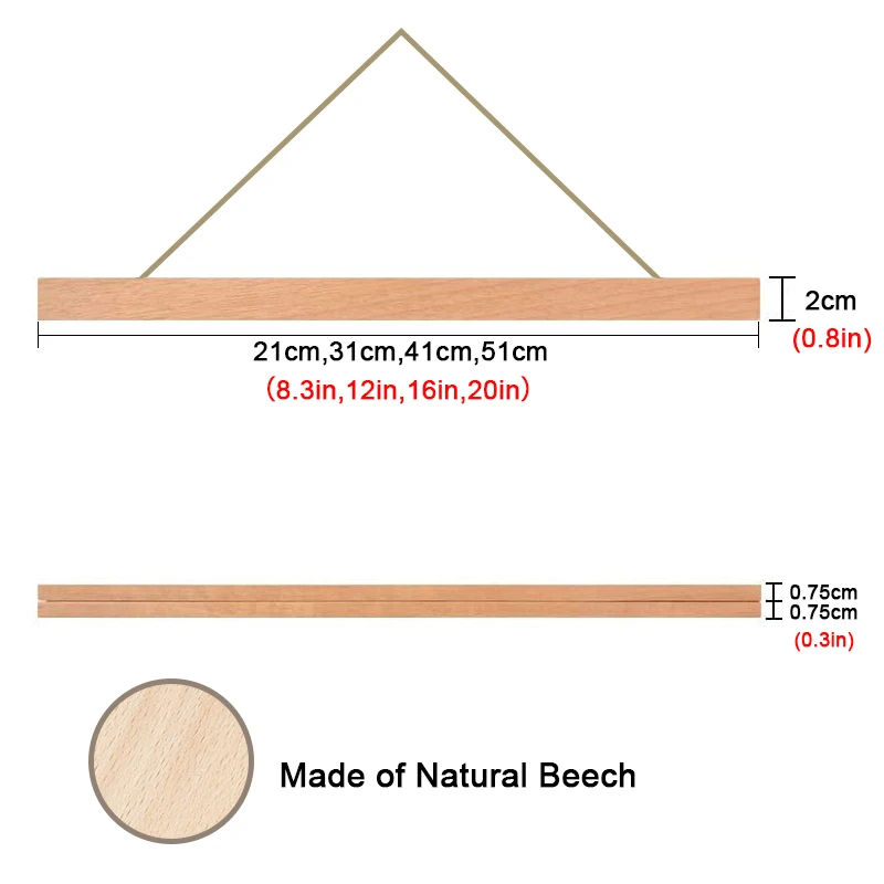 Естественном цвете бука Магнитный постер рамка для фото и холсте деревянными