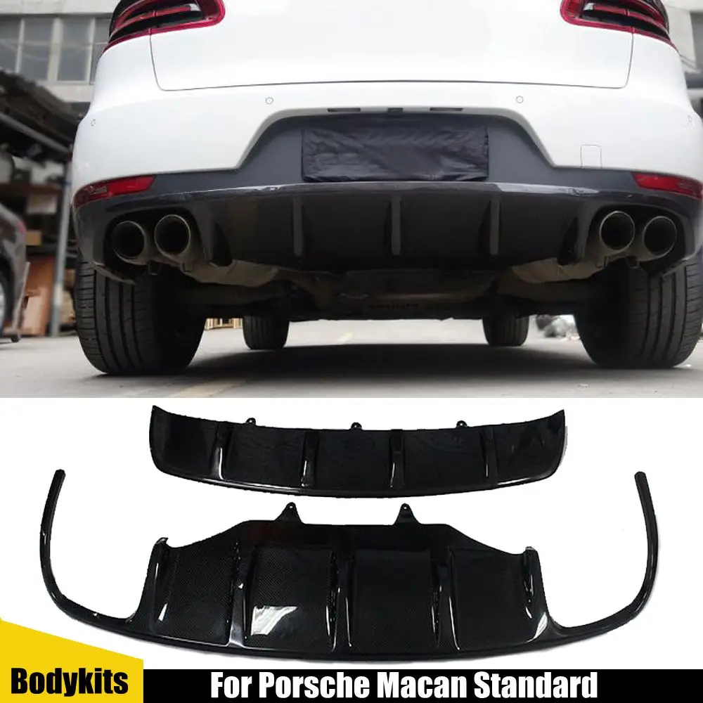 

High Quality Carbon Fiber Front & Rear Lip Spoiler For Porsche Macan 2014 2015 2016 2017 Bumper Diffuser Auto Accessories